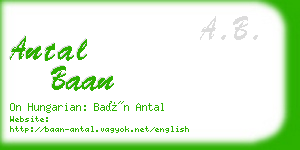 antal baan business card